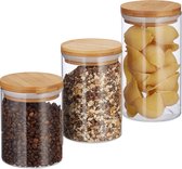 ensemble de pots de rangement relaxdays - pot de stockage - par exemple pour les pâtes - pots de bonbons - pots en verre