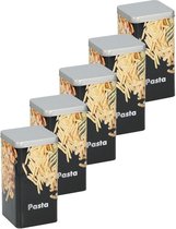 5x boîtes métalliques de conservation pour pâtes / macaronis / boîtes de rangement 2000 ml - 2 litres - 18,5 cm - ustensiles de cuisine - boîtes de rangement / boîtes avec couvercle hermétique