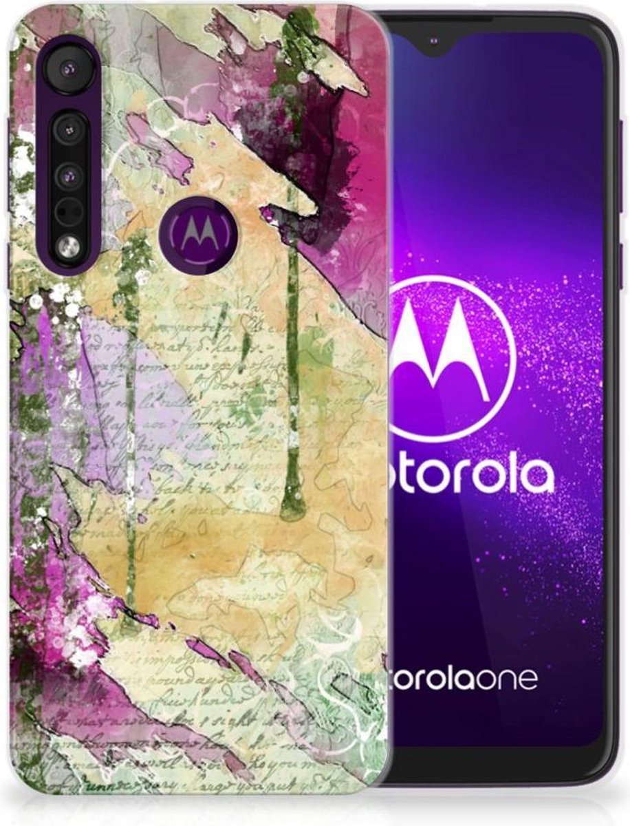 Hoesje maken Motorola One Macro Letter Painting
