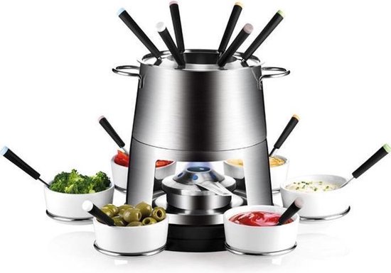 Tescoma - TE707006 - Fondue pan - 2 schalen - RVS en keramiek