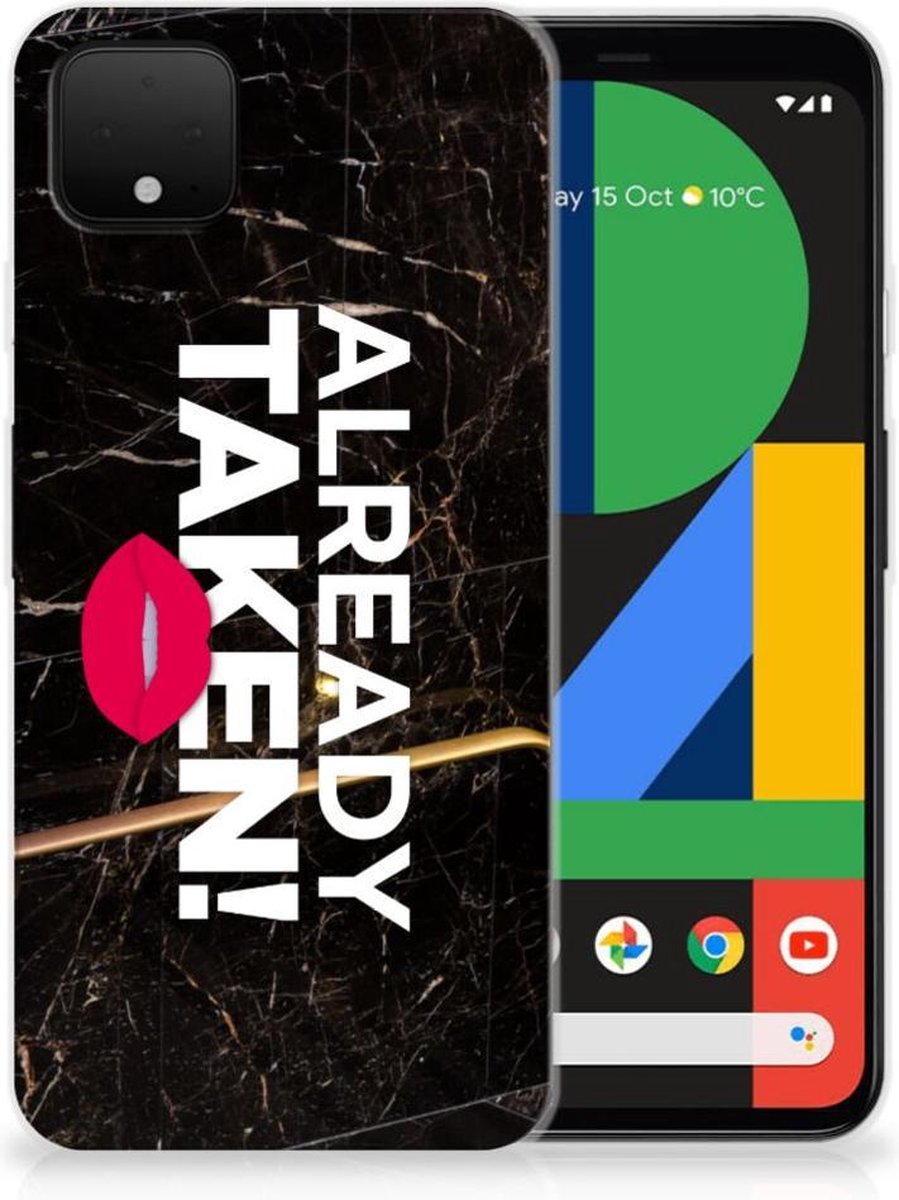 Google Pixel 4 XL Siliconen hoesje met naam Already Taken Black