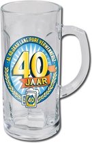 Verjaardag - Bierpul - 40 Jaar - Gevuld met gemengd Snoep - In cadeauverpakking met gekleurd lint