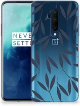 Back Case OnePlus 7T Pro TPU Siliconen Hoesje Leaves Blue