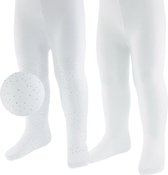 Soft Touch 2-pack Babypanty's - wit met zilveren glitterstipjes en effen wit-74/86
