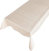 Tafelzeil Summer Sand -  140 x 500 cm - Beige tafellaken - Tafelkleed plastic - Voor buiten en binnen - Verschillende maten - Geleverd in een koker