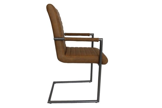 | Industriële Eetkamerstoel Siem Leer Bruin Met Siem Eetkamerstoel | Haco wonen & slapen | Eetkamerstoelen