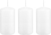 3x Witte cilinderkaarsen/stompkaarsen 5 x 10 cm 23 branduren - Geurloze kaarsen - Woondecoraties