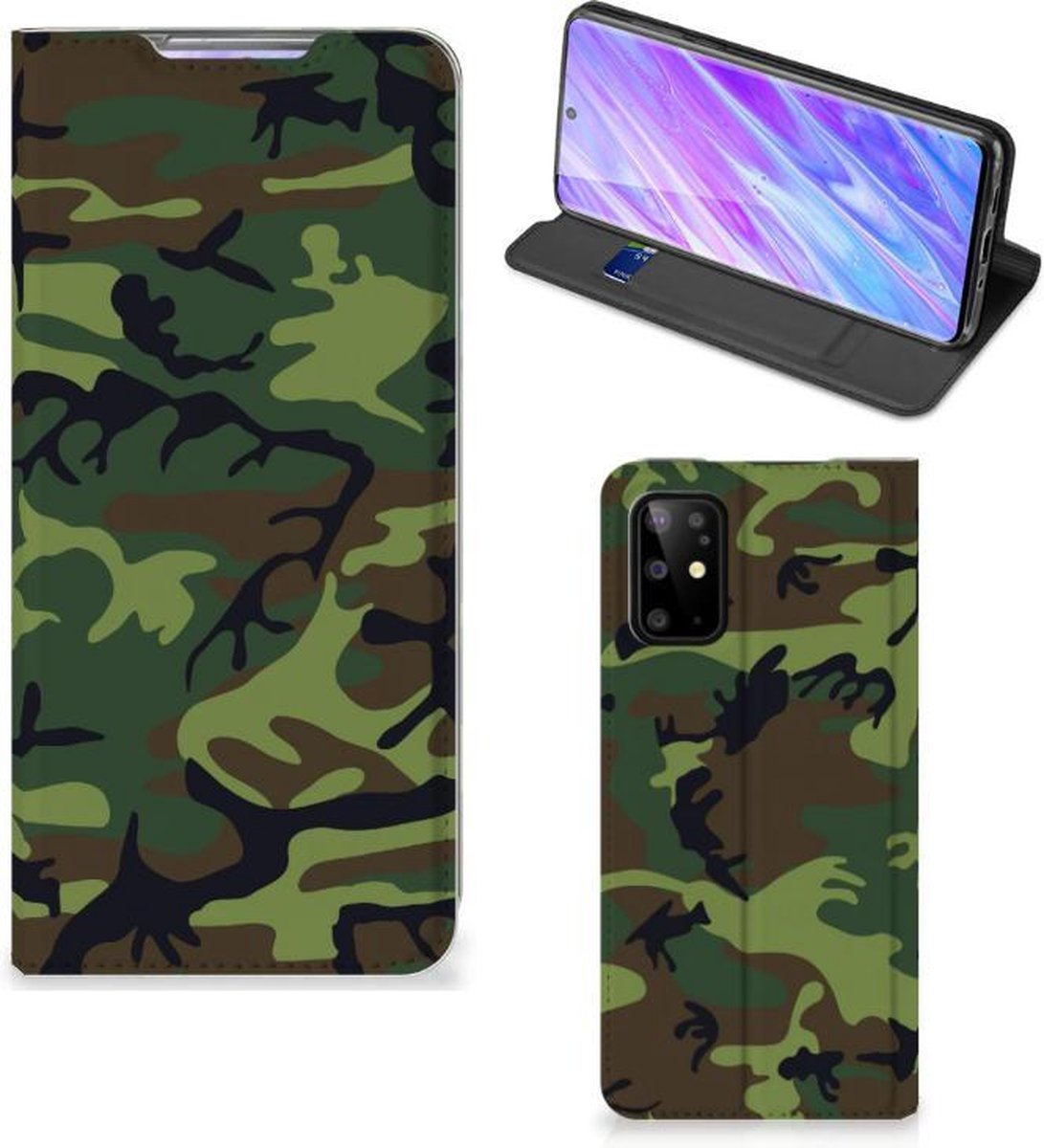 Samsung Galaxy S20 Plus Hoesje met Magneet Army Dark