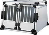 Trixie Transport Box Aluminium Dubbel - Transportkooi - 95 cm x 69 cm x 88 cm - Zilverkleurig/Zwart