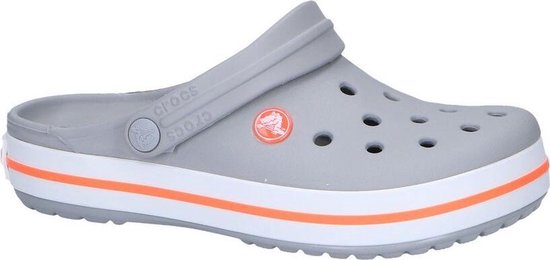 Crocs Slippers - Maat 38 - Unisex - licht grijs/wit/oranje | bol.com