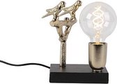 QAZQA pajaro - Art Deco Tafellamp - 1 lichts - H 185 mm - Goud/messing -  Woonkamer | Slaapkamer