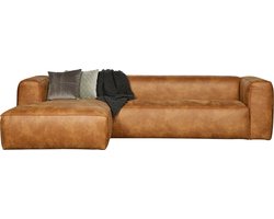 WOOOD Bean Hoekbank Links - Recycle leer - Cognac - 73x305x96