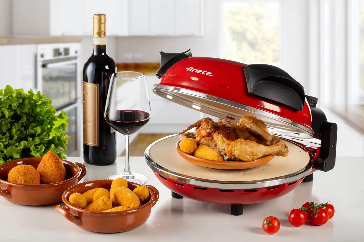 Ariete De Gennaro Elektrische Pizza Oven 1200 Watt - Inclusief Timer - Rood  | bol.com