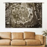 Wandkleed Jungle met palmen en lianen