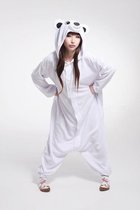 KIMU Onesie IJsbeer Pak - Maat XL-XXL - IJsberenpak Kostuum Wit Berenpak - Noordpool Jumpsuit Zacht Huispak Dierenpak XXXL 3XL Dames Heren Festival