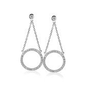 Zinzi - ZIO1067 zilveren oorhangers wit