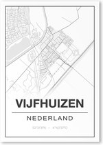 Poster/plattegrond VIJFHUIZEN - A4