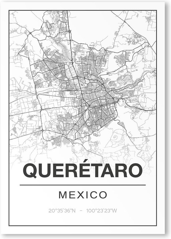 Poster/plattegrond QUERETARO 30x40cm
