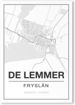 Poster/plattegrond DE LEMMER - 30x40cm