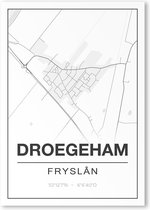 Poster/plattegrond DROEGEHAM - 30x40cm