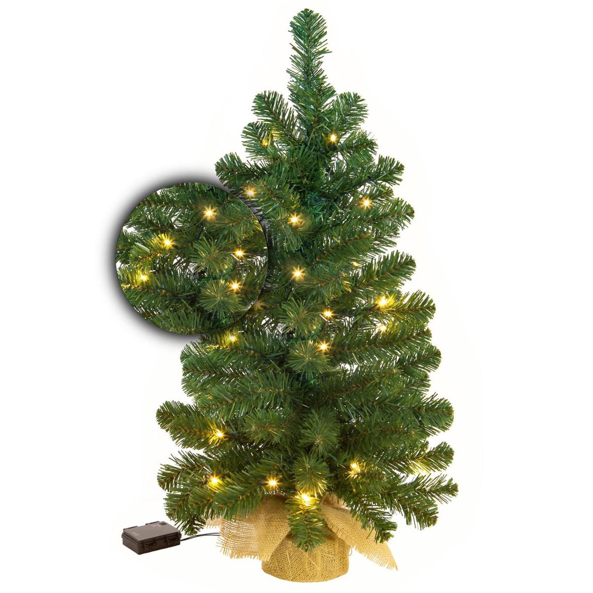 H·Aimee Sapin de Noël Artificiel avec Lumineux LED 45cm Mini Sapin de Noël  Arbre de