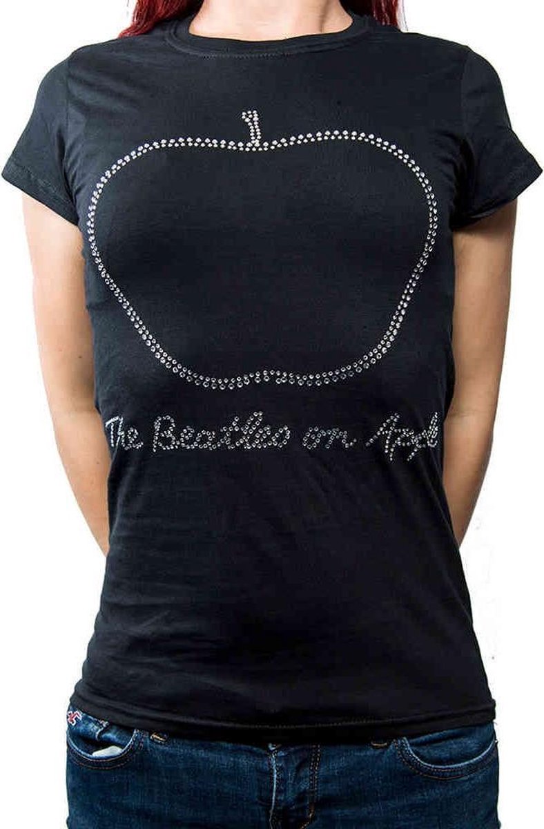Afbeelding van product Rock Off  The Beatles Dames Tshirt -XL- On Apple Zwart  - maat XL