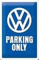 VW Parking Only Metalen Wandbord 20x30 cm