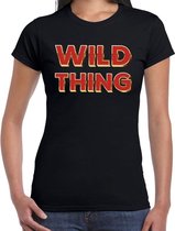 Wild Thing fun tekst t-shirt  zwart  met  3D effect voor dames L