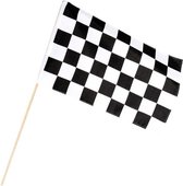 4x Finish vlaggen zwaaivlaggen wit/zwart geblokt 30 x 45 cm - Formule 1 vlag - Race vlaggen