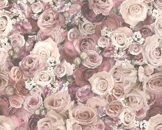 PRACHTIGE ROZEN BEHANG - Creme Oud-roze - AS Creation Urban Flowers |  bol.com