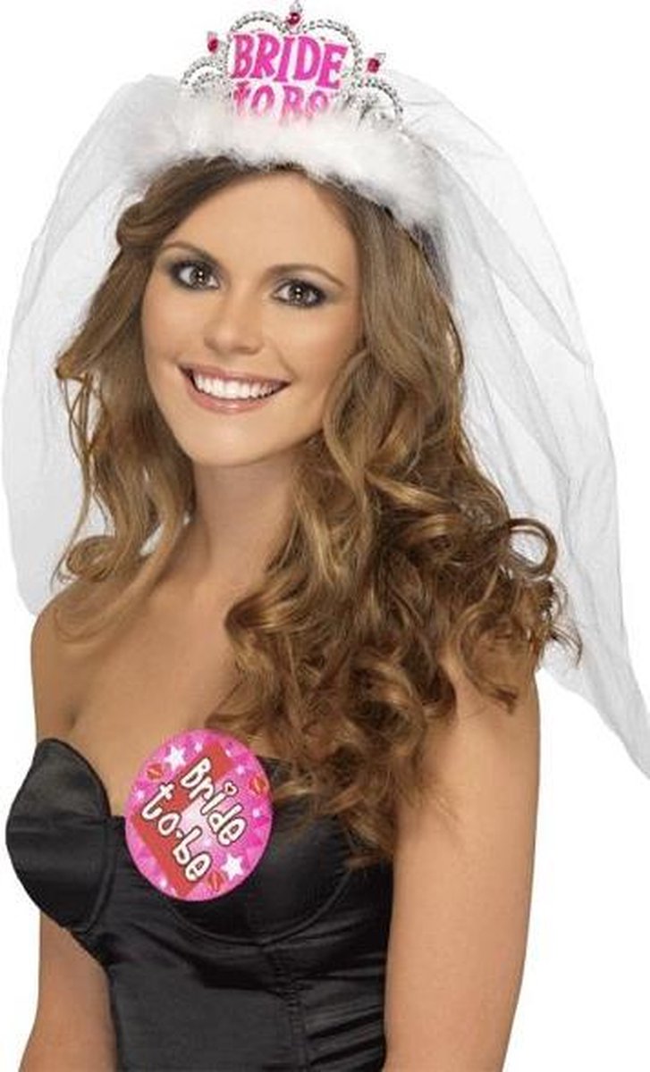 Bride To Be Sjerp, Vrijgezellenfeest Accessoireset Inclusief Bruidssluier Vrijgezellenfeesten