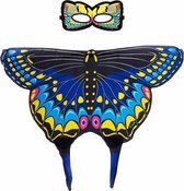 Blauwe zwaluwstaart vlinder verkleedset voor meisjes