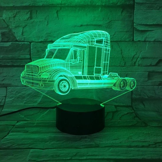 3D Led Lamp Zware vrachtwagens 3D-nachtlampje Autolamp USB 7 kleuren  Veranderende... | bol.com