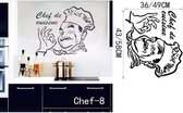 3D Sticker Decoratie Keuken Muurstickers Chef De Cuisine Verwijderbare muurstickers Vinyl Wall Art Cuisine Home Decor Vinyl Decal voor hotel en gezin - Chef8 / Small