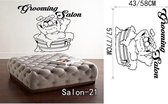 3D Sticker Decoratie Petshop Verzorgingsalon Muursticker Hond in bad nemen Afneembaar Vinyl Art Kat Decals Home Decor - Salon21 / Large