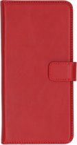 Selencia Hoesje Geschikt voor Samsung Galaxy A51 Hoesje Met Pasjeshouder - Selencia Echt Lederen Bookcase - Rood