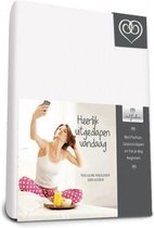 Percaline Splittopper katoen hoeslaken 180x200 cm wit