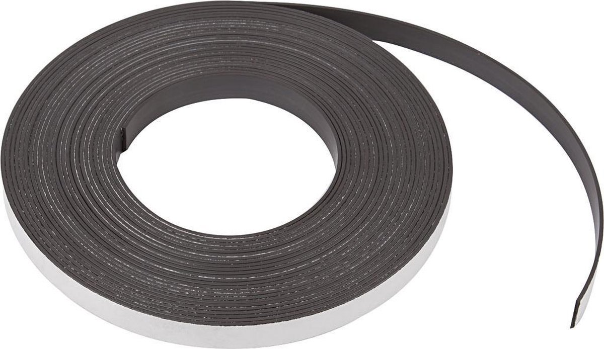 Creative Zelfklevende Magneetband 12,5 Mm / 1,5 Mm Zwart 1 Meter