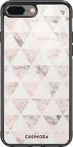 iPhone 8 Plus/7 Plus hoesje glass - Snake triangles | Apple iPhone 8 Plus case | Hardcase backcover zwart