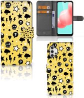 Téléphone Portable Couverture Standing pour Samsung Galaxy A32 5G Coque Punk Jaune
