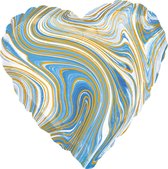 Amscan - Folieballon hart Marble Blue (45 cm)