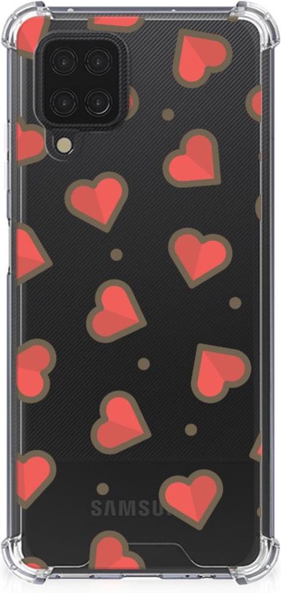 Samsung Galaxy A12 Doorzichtige Silicone Hoesje Hearts