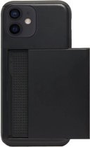 ADEL Kunststof Back Cover Hardcase Hoesje Geschikt voor iPhone 12 Mini - Pasjeshouder Zwart