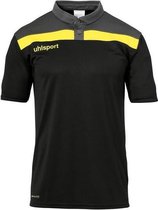 Uhlsport Offense 23 Polo Shirt Zwart-Antraciet-Limoen Geel Maat 4XL