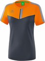 Erima Squad T-Shirt Dames Slate Grijs-Monument Grijs-New Oranje Maat 36