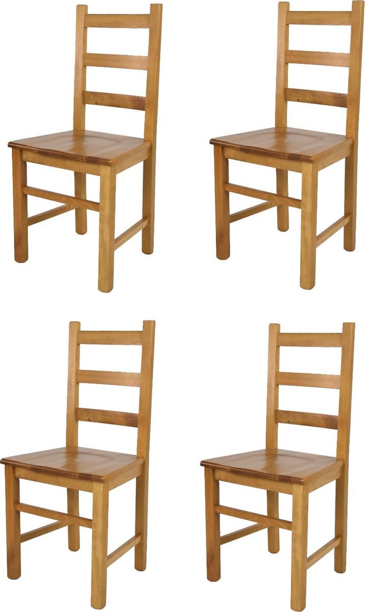 Tommychairs Rustica - Eetkamerstoelen - Set van 4 - Eikenhout