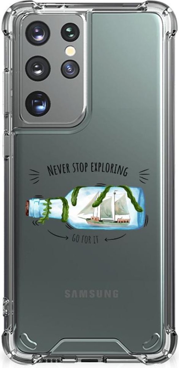 Samsung Galaxy S21 Ultra Stevig Bumper Hoesje Boho Bottle