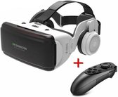 Originele vr virtual reality 3d-bril doos stereo vr google kartonnen headset helm voor ios / android smartphone bluetooth rocker - g06 [g06e gamepad toevoegen]