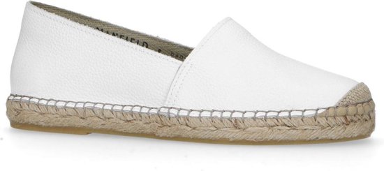 Manfield - Dames - Witte leren espadrilles - Maat 40 | bol.com