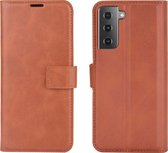 Mobigear Telefoonhoesje geschikt voor Samsung Galaxy S21 Plus Hoesje | Mobigear Wallet Bookcase Portemonnee | Pasjeshouder voor 3 Pasjes | Telefoonhoesje voor Pinpas / OV Kaart / Rijbewijs - Bruin